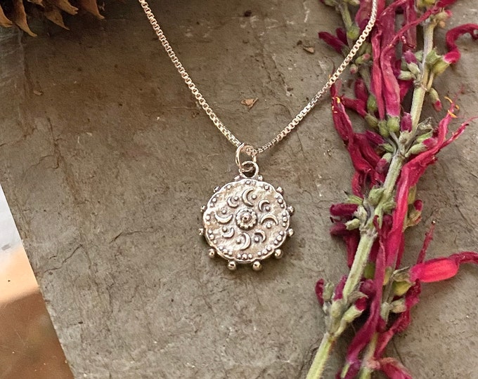 Sterling Silver Moon and Sun Necklace