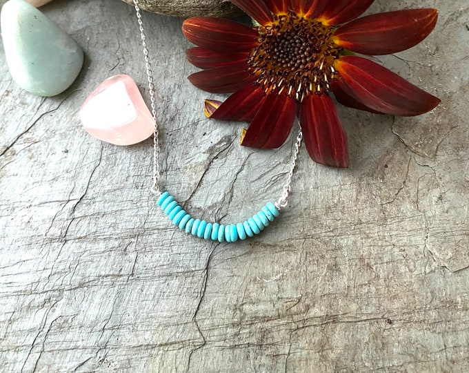 Sterling Silver Blue Turquoise and Sterling Necklace