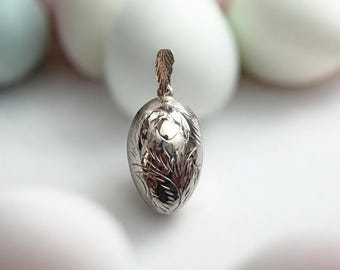 Easter Egg Pendant in Sterling Silver