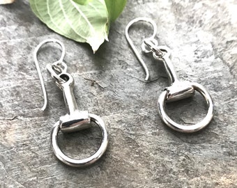 Sterling Silver Equestrian Horse Bit Earrings