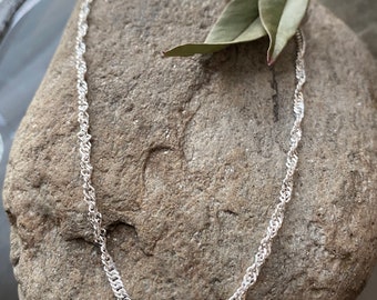 Sterling Silver Singapore Twist Anklet