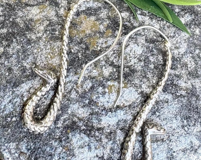 Sterling Silver Snake Earrings