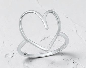 Sterling Silver Heart Cutout Ring