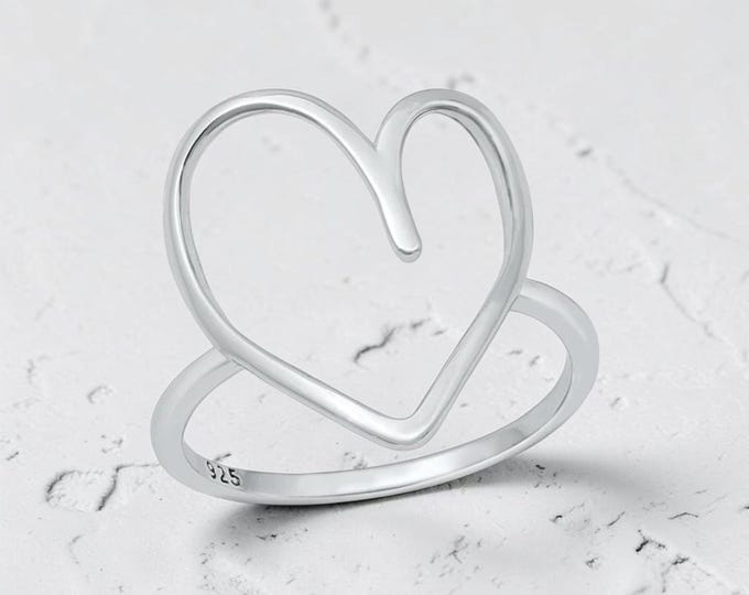 Sterling Silver Heart Cutout Ring