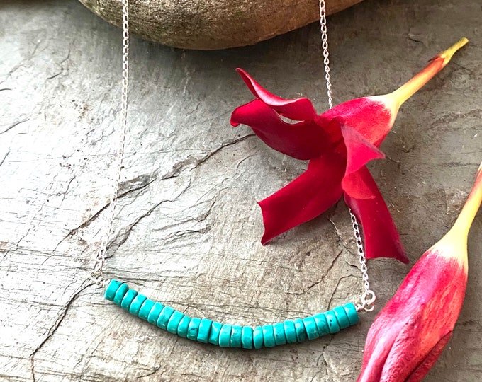 Sterling Silver Blue Turquoise and Sterling Necklace