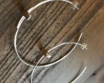 Large Hoop Earrings with Crosses