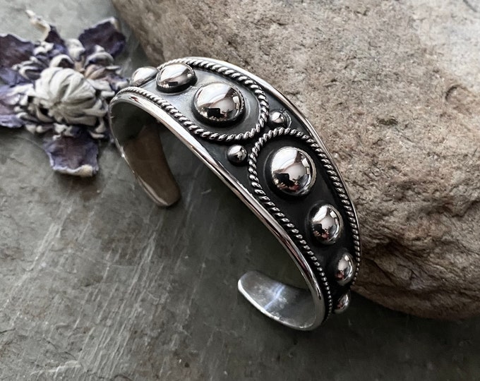 Sterling Silver Bead/Ball Cuff Bracelet