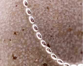 Sterling Silver 925 Rice Bead Chain