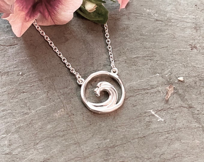 Sterling Silver Wave Necklace