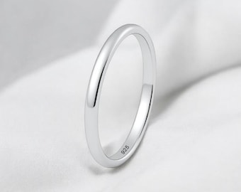 Sterling Silver 2MM Plain Band