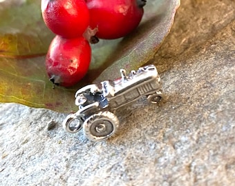 Sterling Silver Tractor Charm Pendant