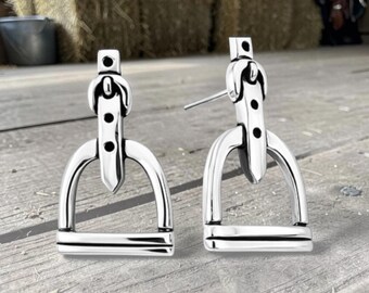 Sterling Silver Equestrian Horse Stirrup Earrings