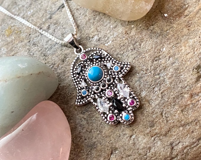 Sterling Silver Hamsa Necklace