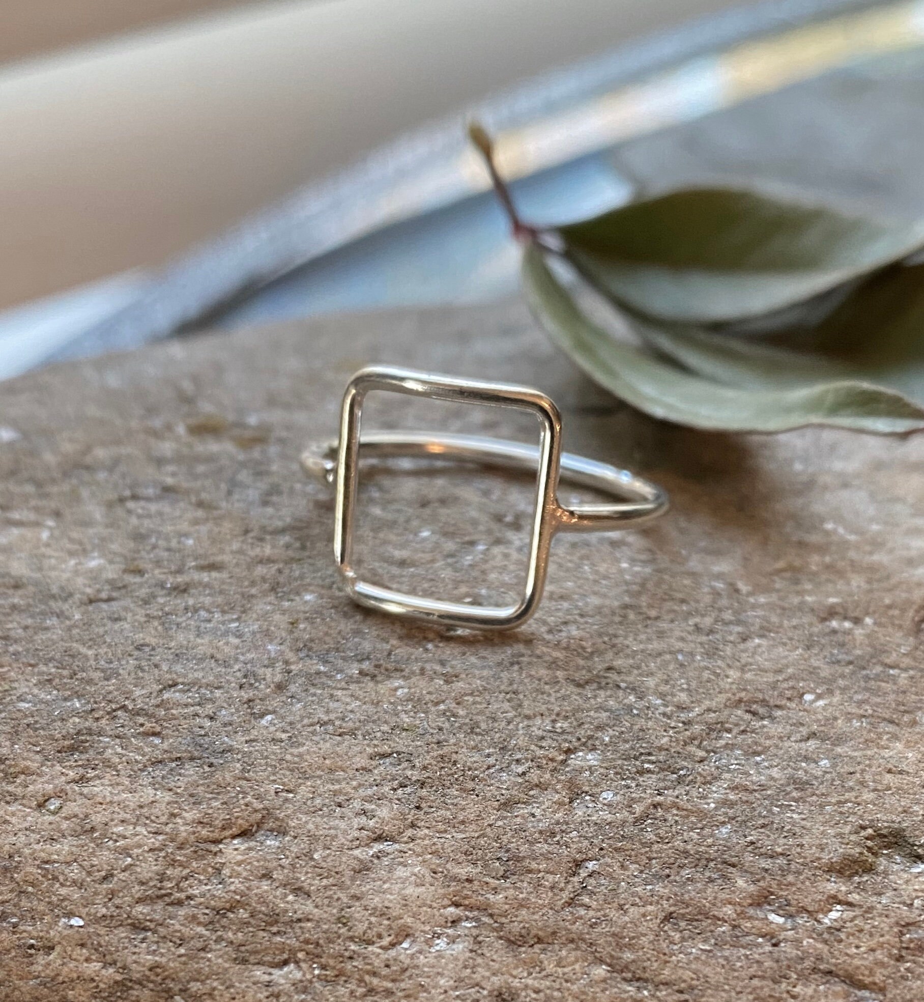 Double Square Ring-sterling Silver - Etsy | Square rings, Sterling silver  rings, Sterling ring