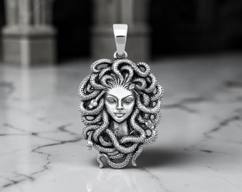 Sterling Silver 925 Medusa Necklace