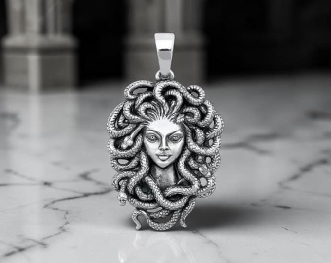 Sterling Silver 925 Medusa Necklace