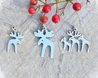 Sterling Silver Holiday Deer/Moose Charm or Pendant