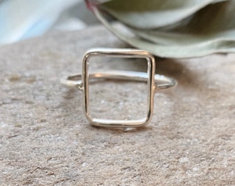 Sterling Silver Square Cutout Ring