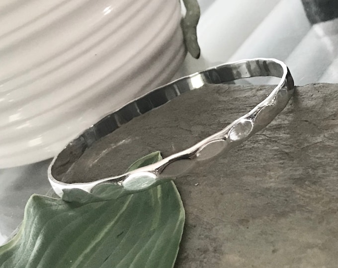 Sterling Silver Hammered Bangle Bracelet