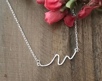 Sterling Silver Wave  Necklace