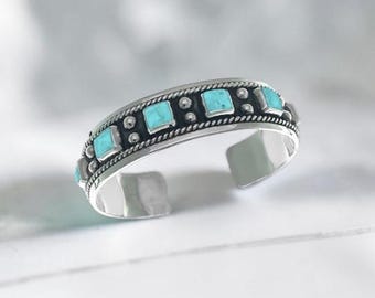 Sterling Silver and Multi Stone Turquoise Cuff Bracelet