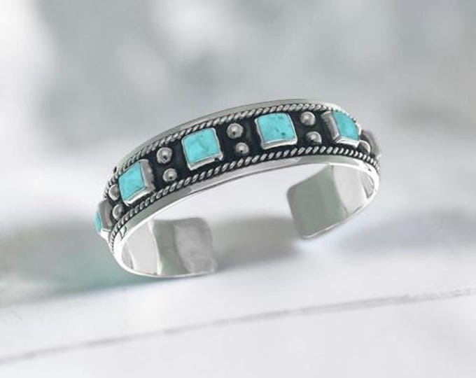 Sterling Silver and Multi Stone Turquoise Cuff Bracelet
