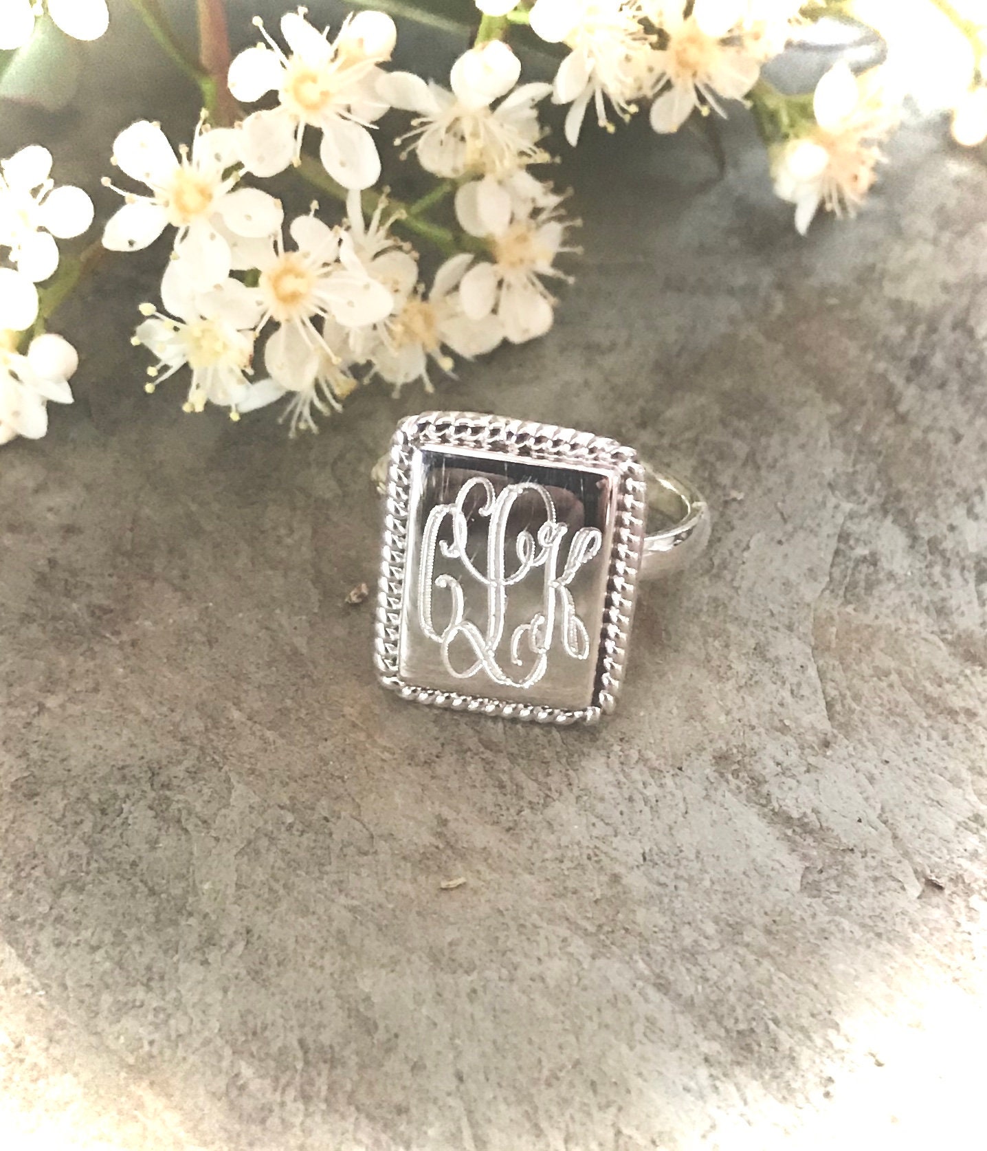 sweet monogram ring