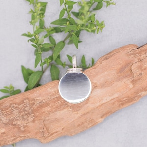 Monogrammed Sterling Silver Round Pendant