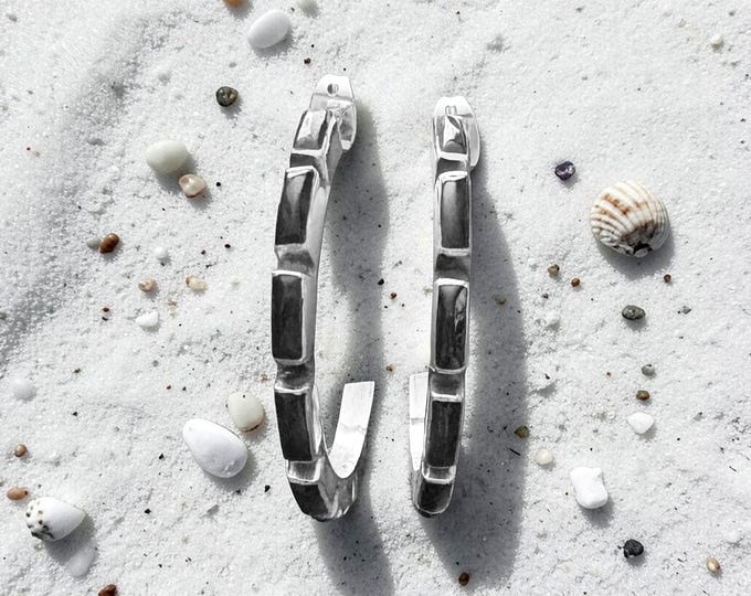 Black Onyx Hoop Earrings in Sterling Silver