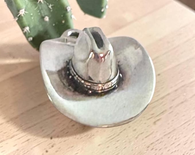 Sterling Silver Cowboy Hat Charm Pendant or Necklace