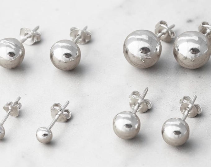Sterling Silver Ball Stud Earrings