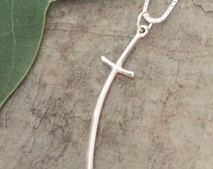 Sterling Silver Long Cross Necklace