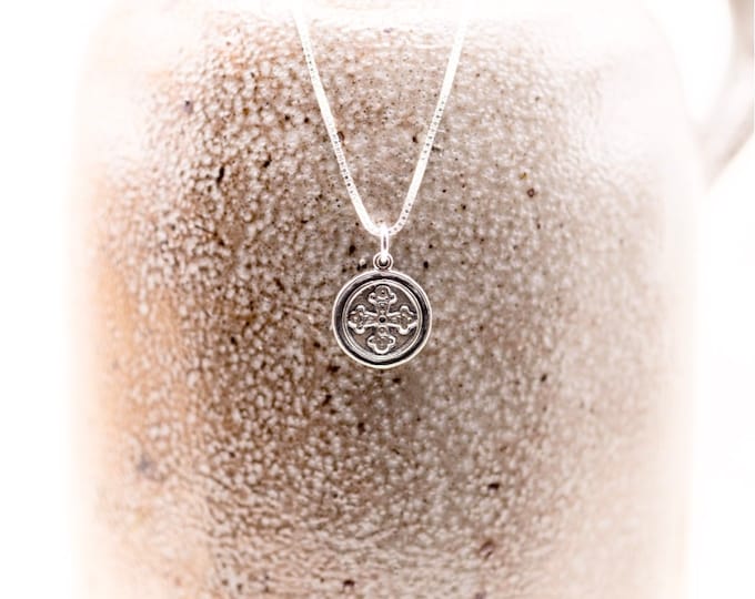 Sterling Silver Round Cross Pendant