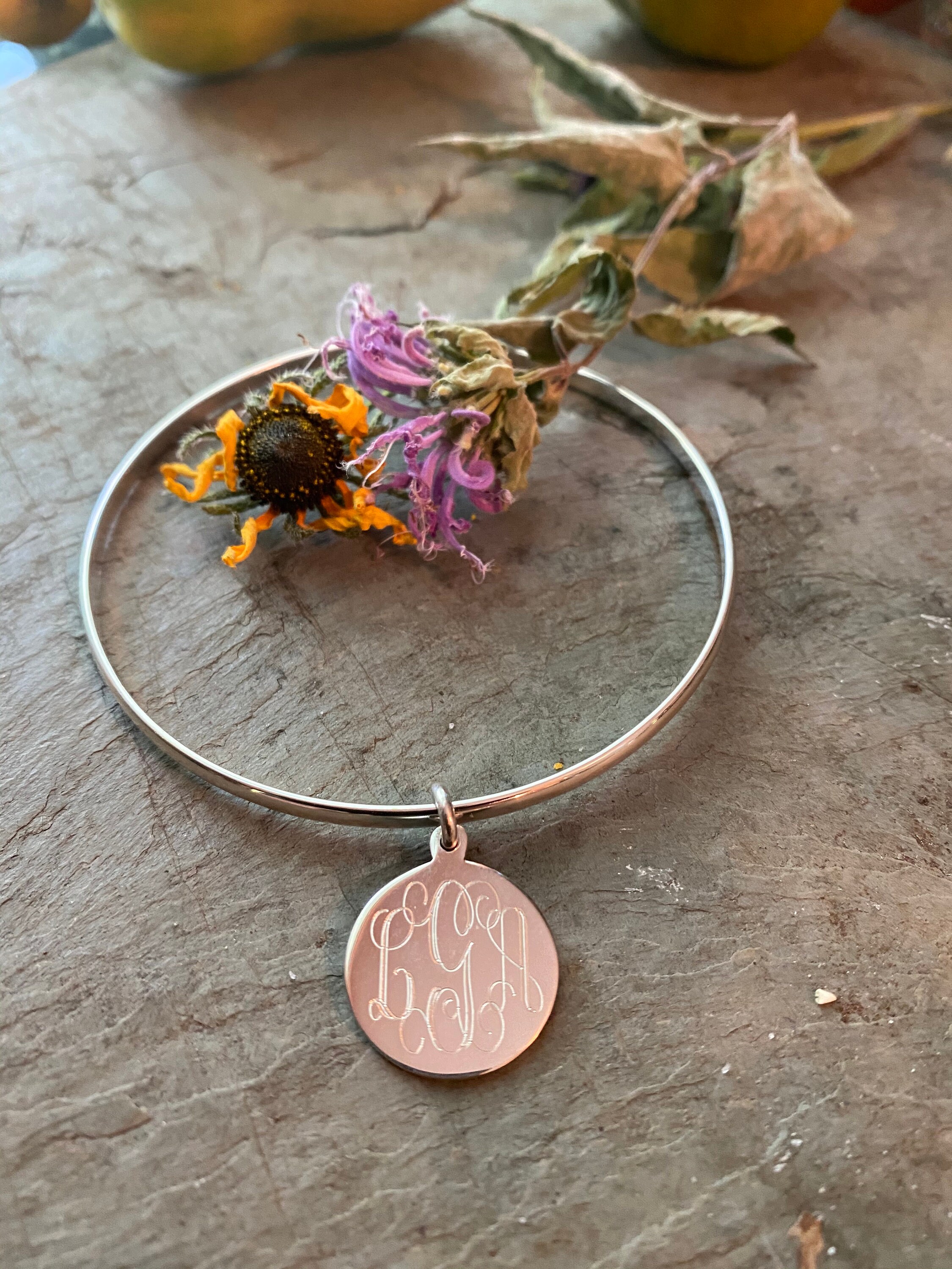 Rose Gold Monogram Bracelet