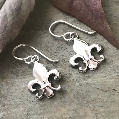 Fleur De Lis Stud Earrings Fleur De Lis Studs 925 Sterling Etsy