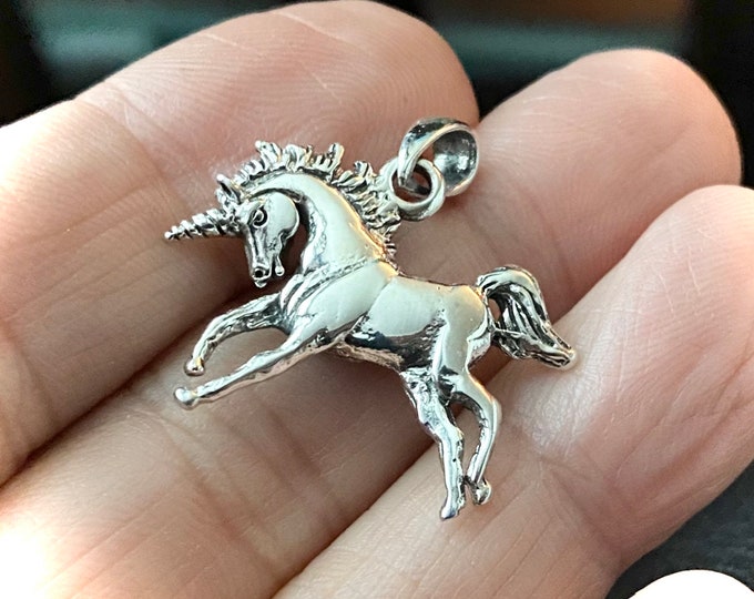 Sterling Silver Unicorn Charm Pendant