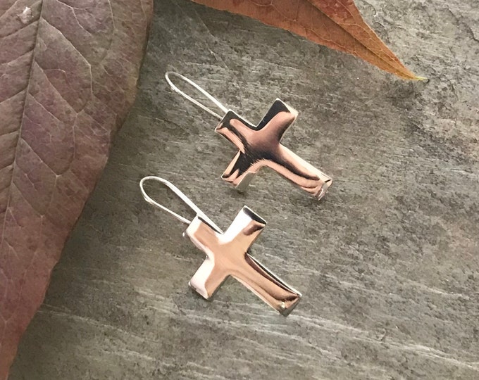 Sterling Silver Cross Earrings