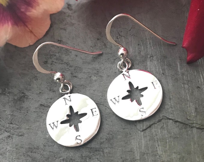 Sterling Silver Compass Earrings