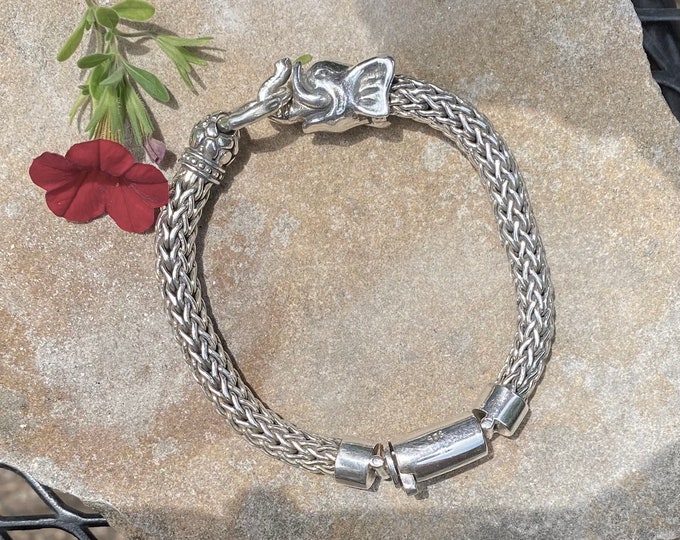 Sterling Silver Bali Byzantine Link Bracelet