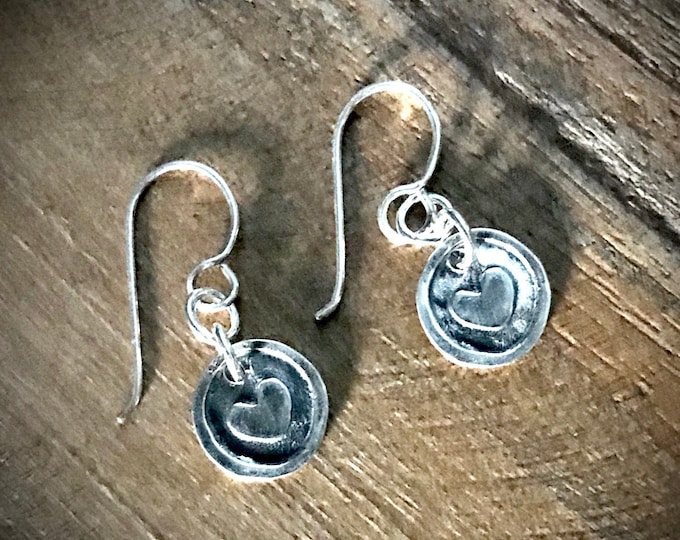 Sterling Silver Heart Drop Earrings