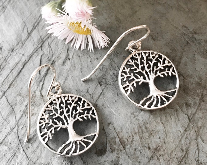 Sterling Silver Tree of Life Earrings