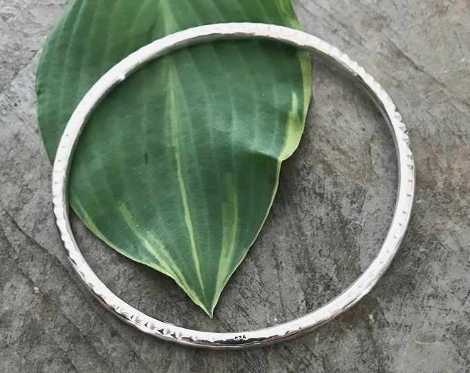 Sterling Silver Textured Bangle Bracelet