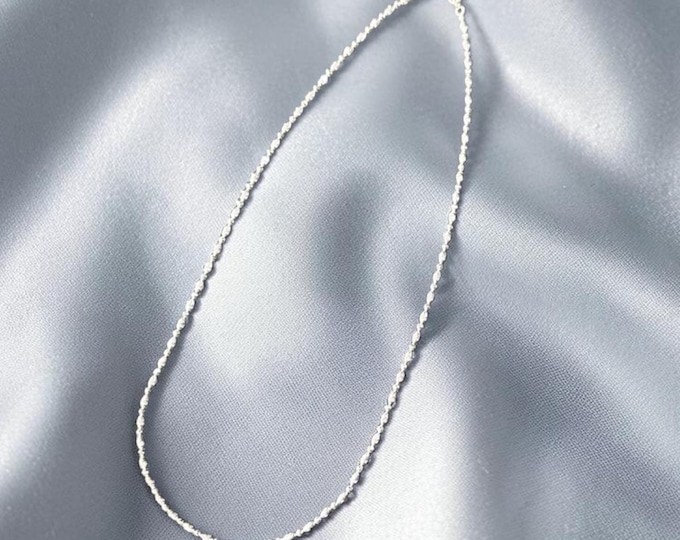 Sterling Silver Fancy Diamond Cut Typoon Chain