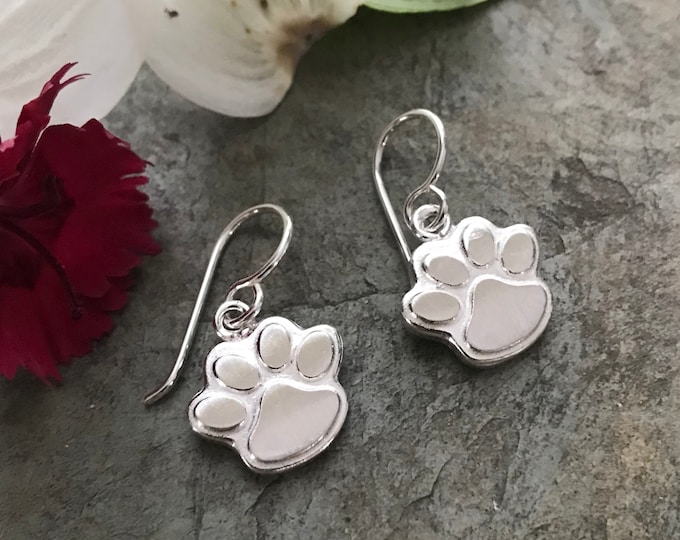 Sterling Silver Paw Earrings