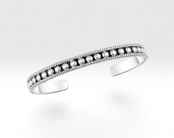 Sterling Silver Beaded Cuff Bracelet with Ripe Accents