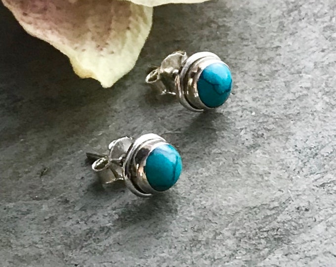 Sterling Silver Turquoise Stud Earrings