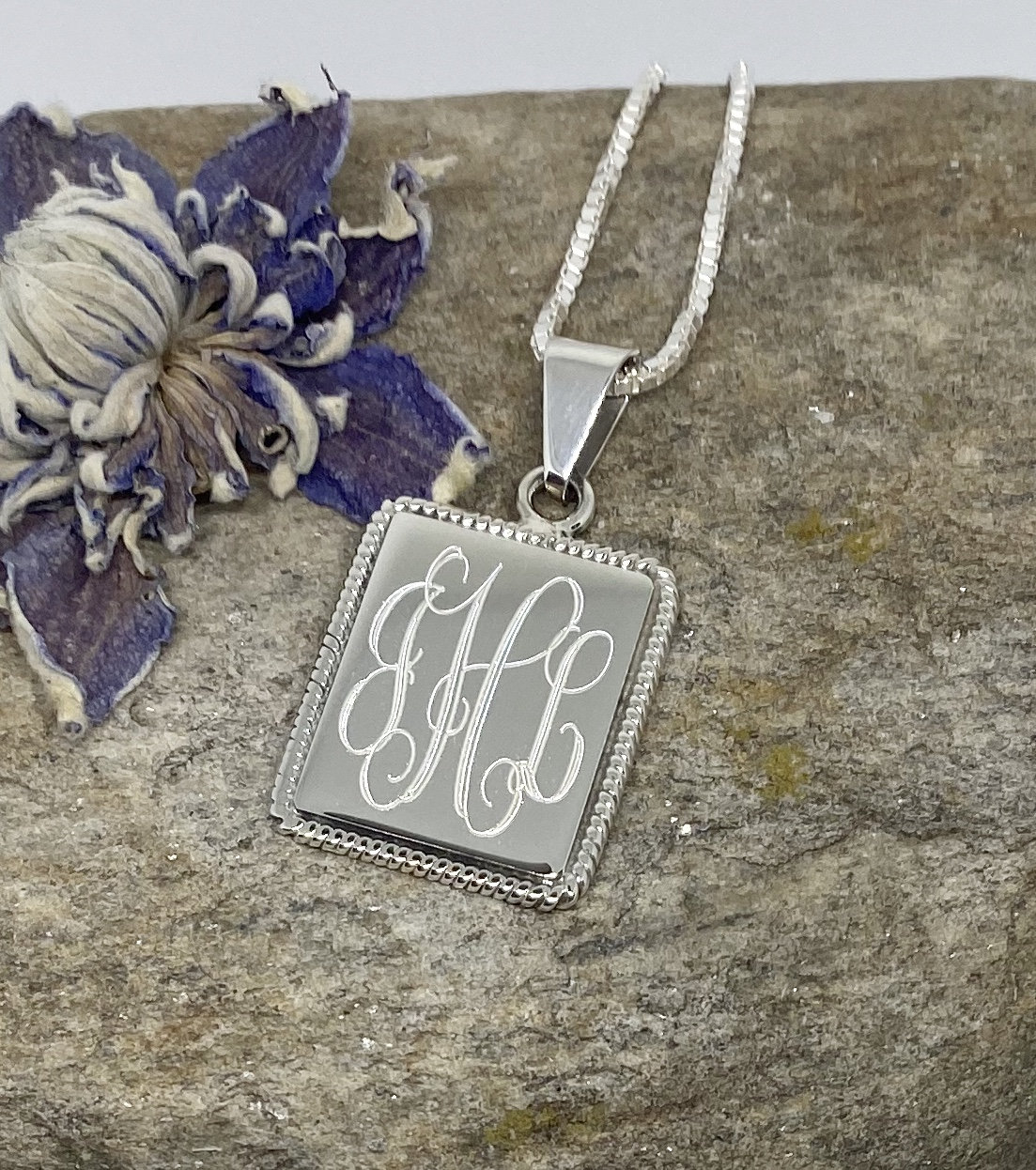 925 Sterling Silver Statement Monogram necklace Gold or Rose Large Personalized Jewelry 
