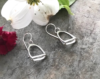 Sterling Silver Equestrian Horse Stirrup Earrings