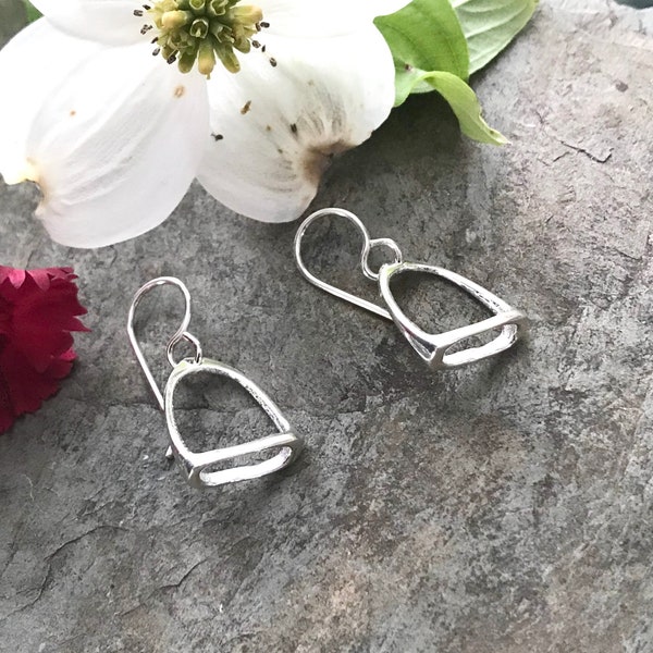 Sterling Silver Equestrian Horse Stirrup Earrings