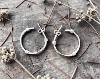 Medium Size Hoop Earrings in Sterling Silver
